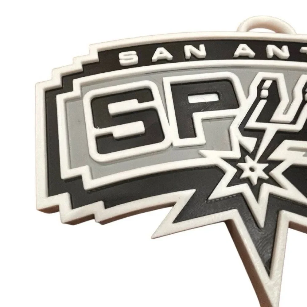 San Antonio Spurs NBA Basketball Logo Hanging Charm/Tag Black Gray White